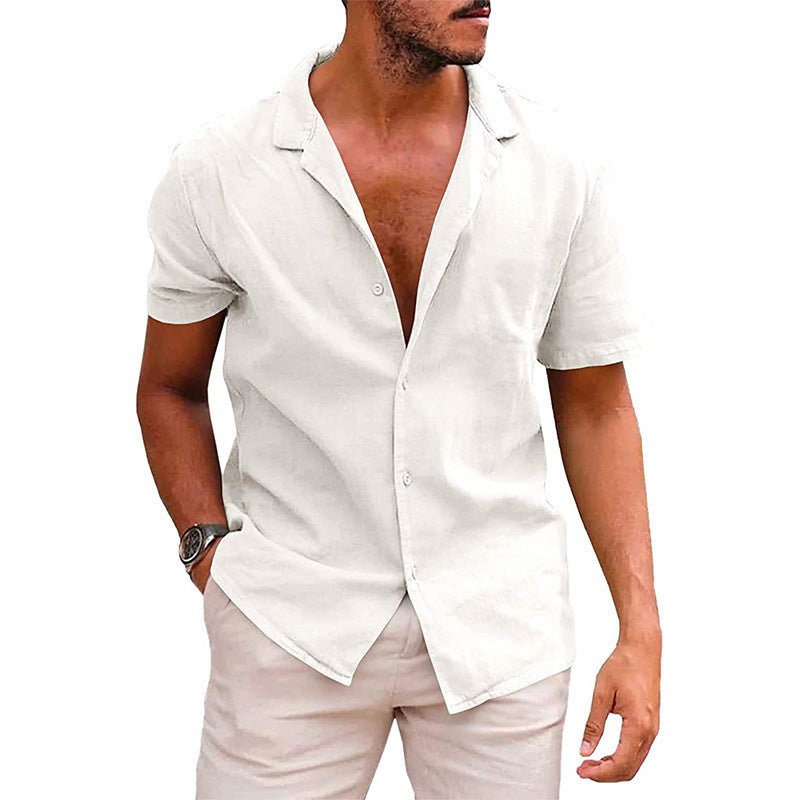 Hauts pour hommes, chemises décontractées boutonnées à manches courtes, chemises de plage, vêtements d'été pour hommes