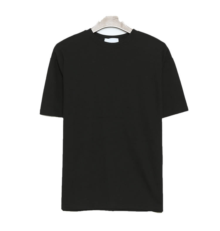 T-shirt ample à manches courtes pour homme, couleur unie, style Hong Kong, décontracté, été, coton fin