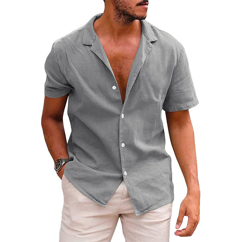 Hauts pour hommes, chemises décontractées boutonnées à manches courtes, chemises de plage, vêtements d'été pour hommes