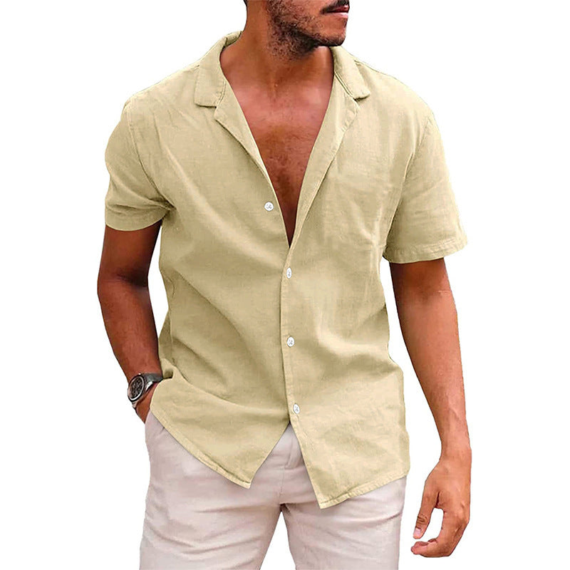 Hauts pour hommes, chemises décontractées boutonnées à manches courtes, chemises de plage, vêtements d'été pour hommes