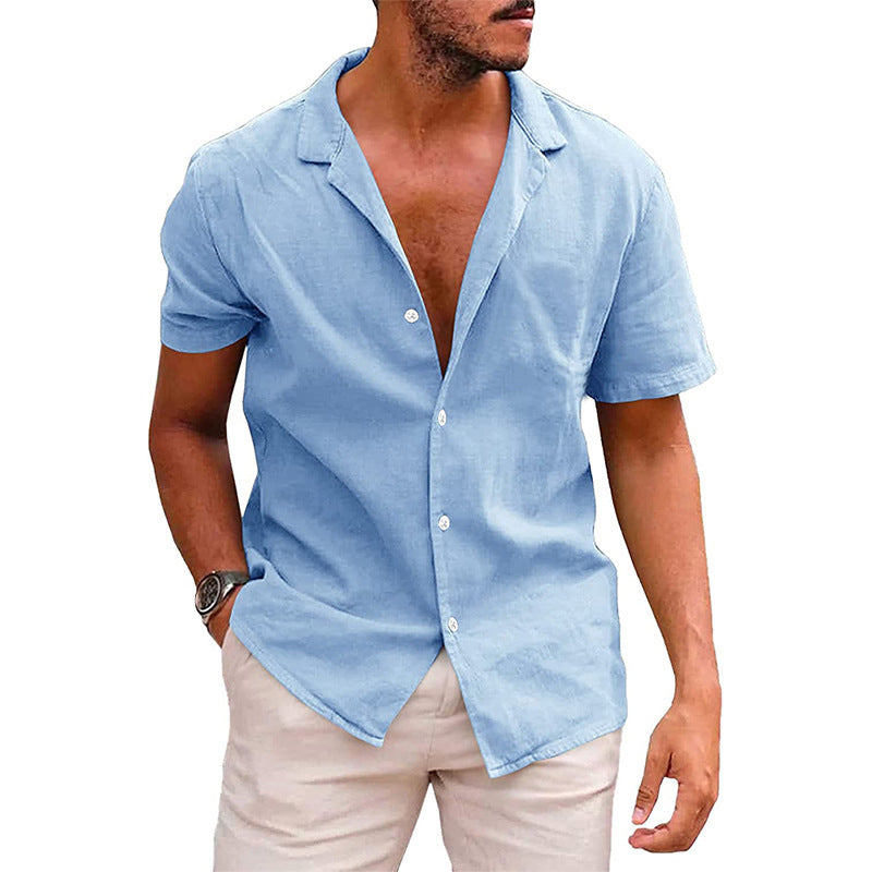 Hauts pour hommes, chemises décontractées boutonnées à manches courtes, chemises de plage, vêtements d'été pour hommes