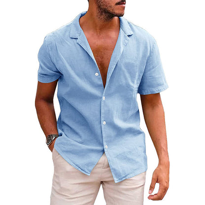 Hauts pour hommes, chemises décontractées boutonnées à manches courtes, chemises de plage, vêtements d'été pour hommes