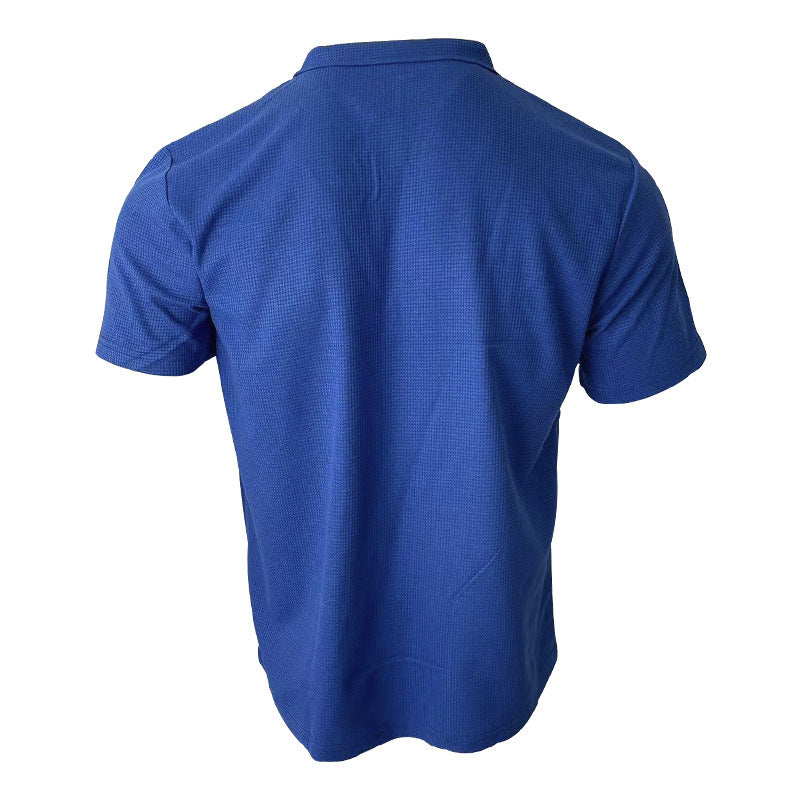 T-shirt à manches courtes et col en V pour homme, couleur unie, à la mode, été