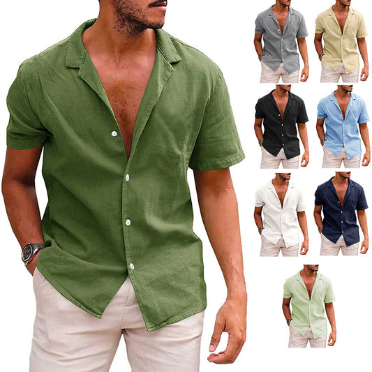 Hauts pour hommes, chemises décontractées boutonnées à manches courtes, chemises de plage, vêtements d'été pour hommes