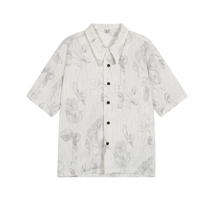 Chemise d'été décontractée à col cubain pour homme